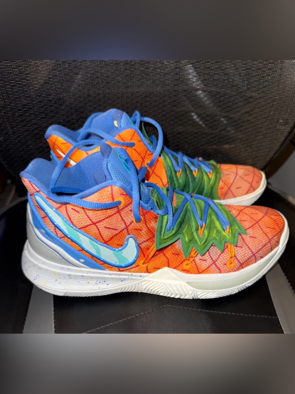 Nike Kyrie 5 SpongeBob Pineapple House- Orange, Blue & Green High-Top Sneakers